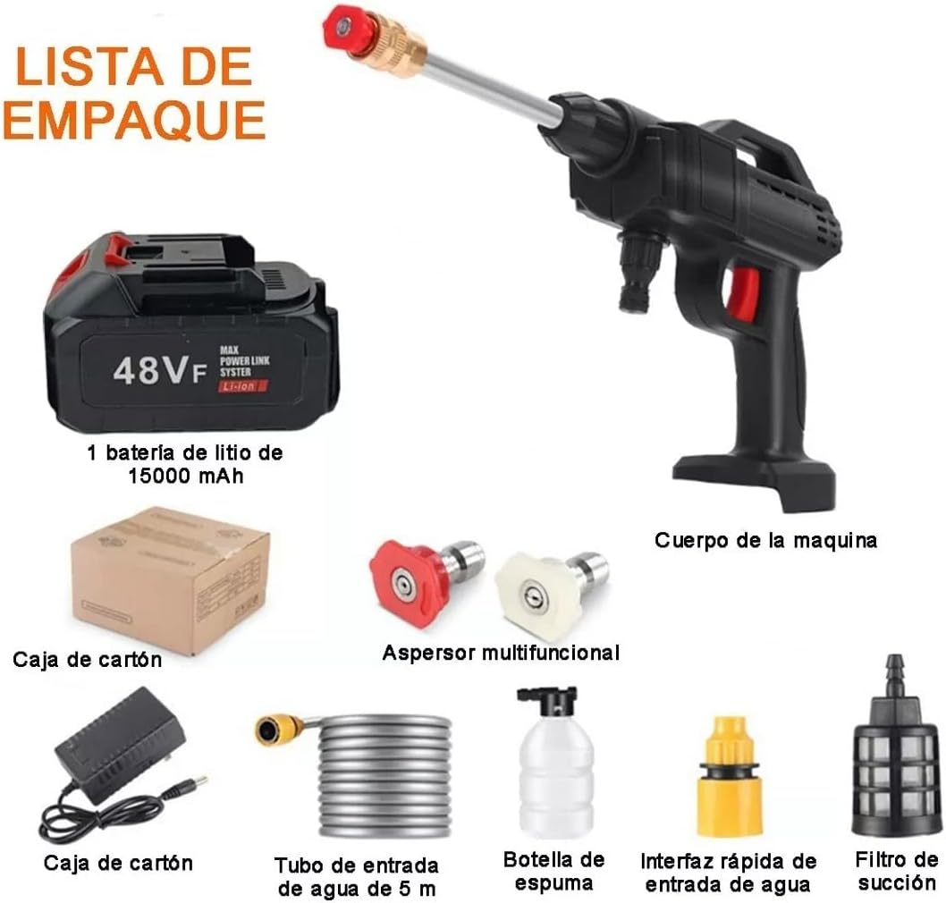 Boquillas ajustables incluidas: chorro directo y abanico