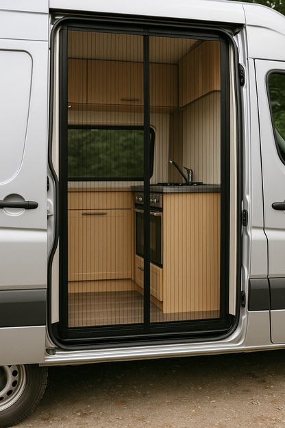 mosquitera puerta magnética para camper y autocaravana