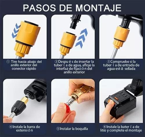Hidrolavadora portátil limpiando coche en exteriores